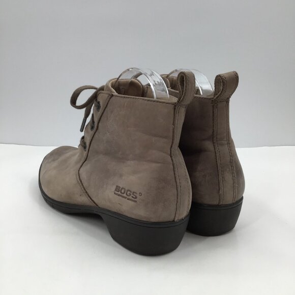Women's 8.5 Bogs Carrie Chukka Boots Ankle Booties Waterproof Brown Leather - Picture 5 of 14
